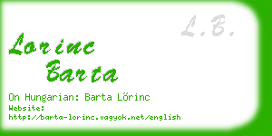 lorinc barta business card